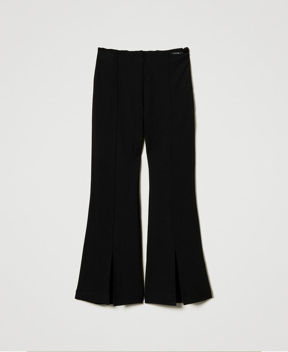 Flared trousers with slit Black Girl 242GJ2045_00006_S0
