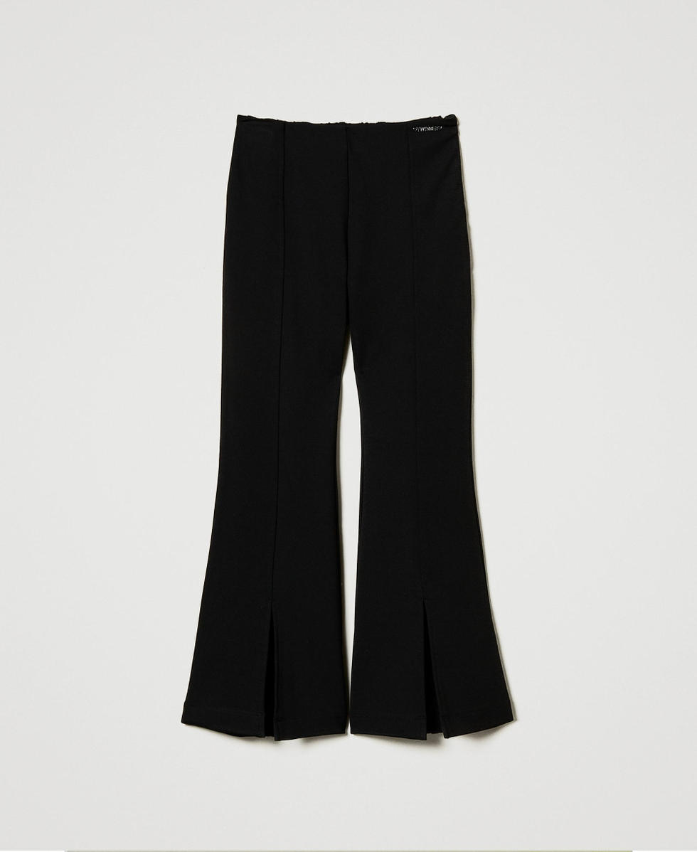 Flared trousers with slit Black Girl 242GJ2045_00006_S0