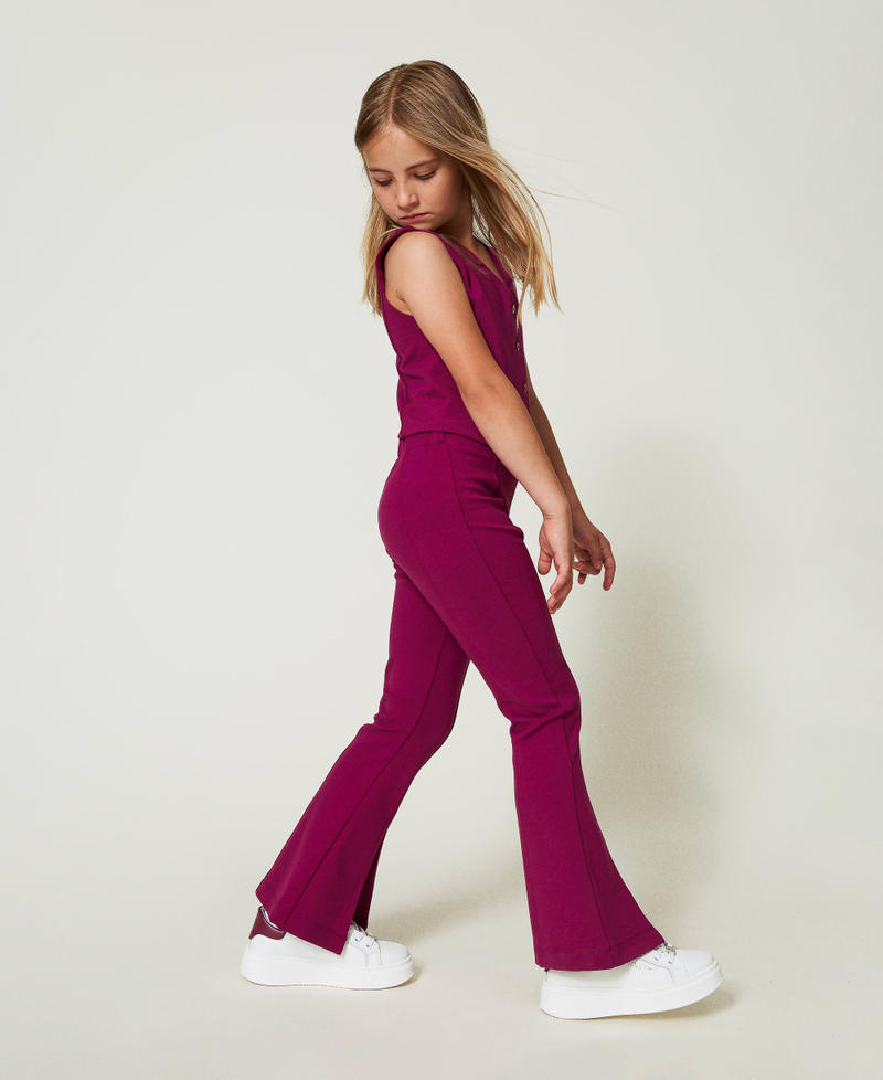 Flared trousers with slit Magenta Purple Girl 242GJ2045_11736_03