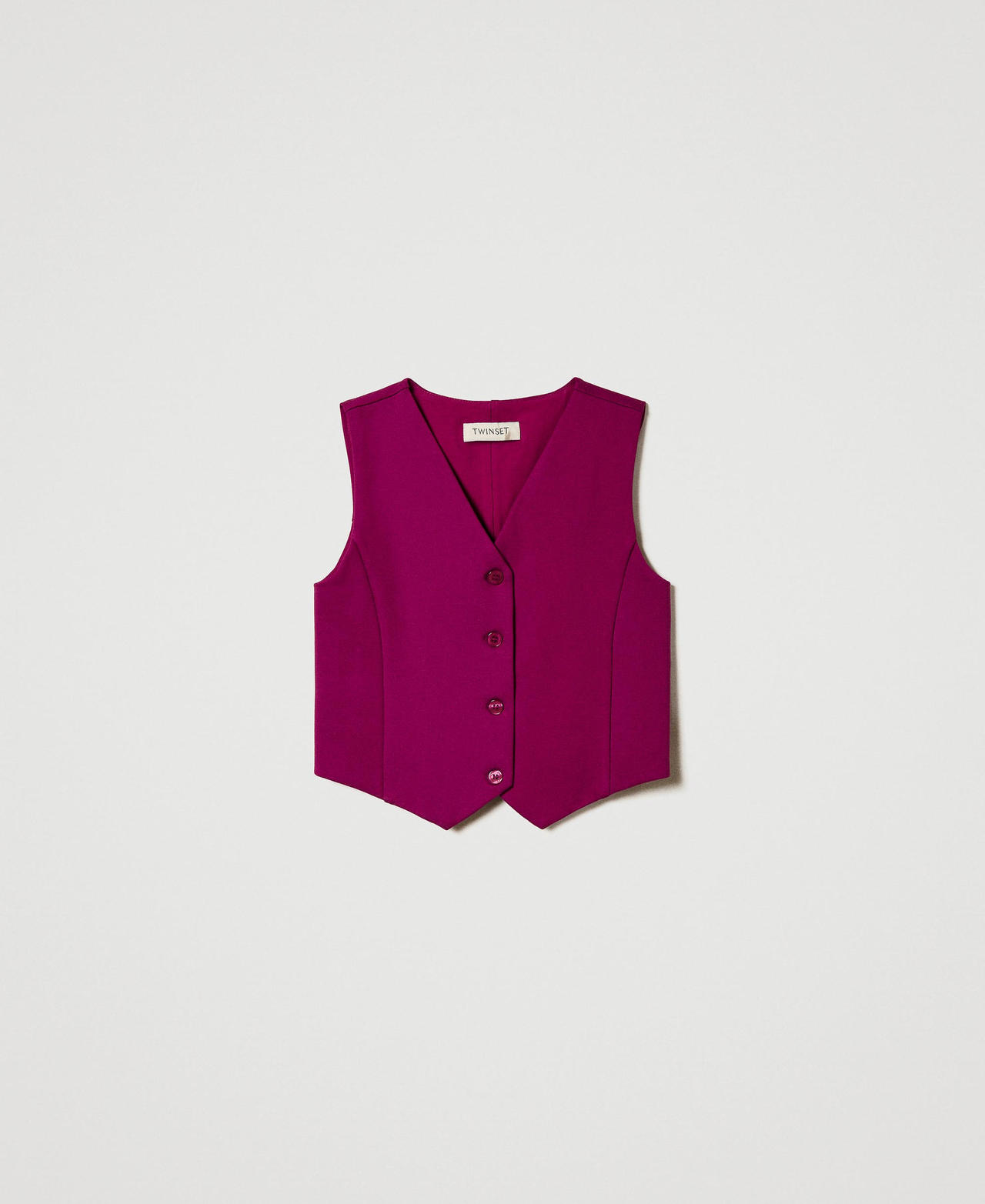 Single-breasted waistcoat with tonal buttons Magenta Purple Girl 242GJ2048_11736_0S