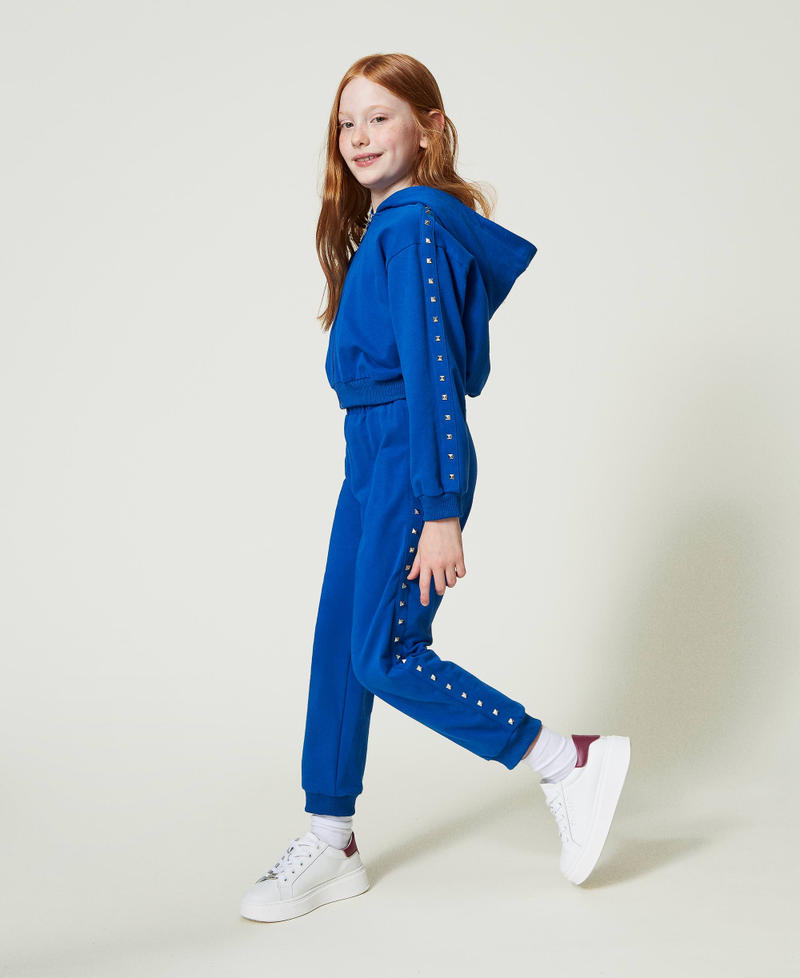 Hoodie and joggers "Surf” Blue Girl 242GJ2080_05865_02