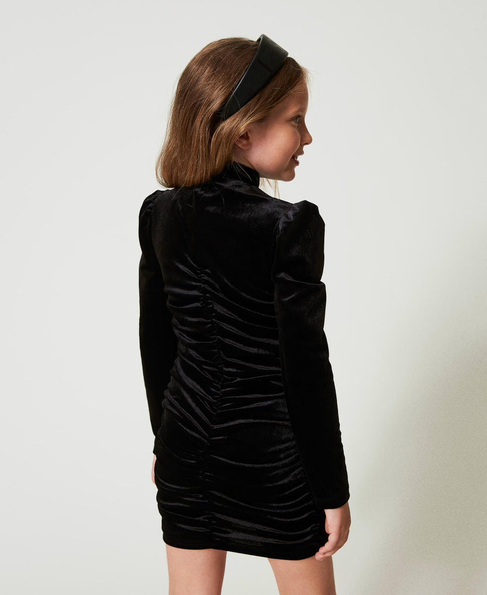 Short chenille gathered dress