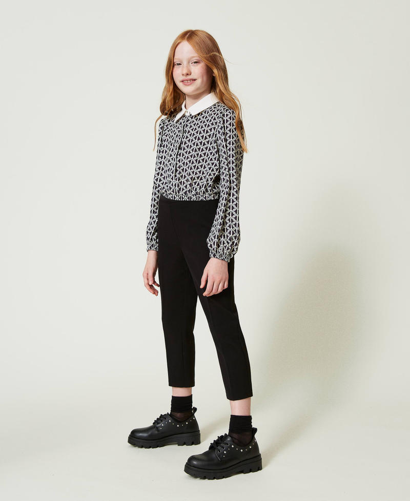 Flannel cigarette trousers Black Girl 242GJ2112_00006_02