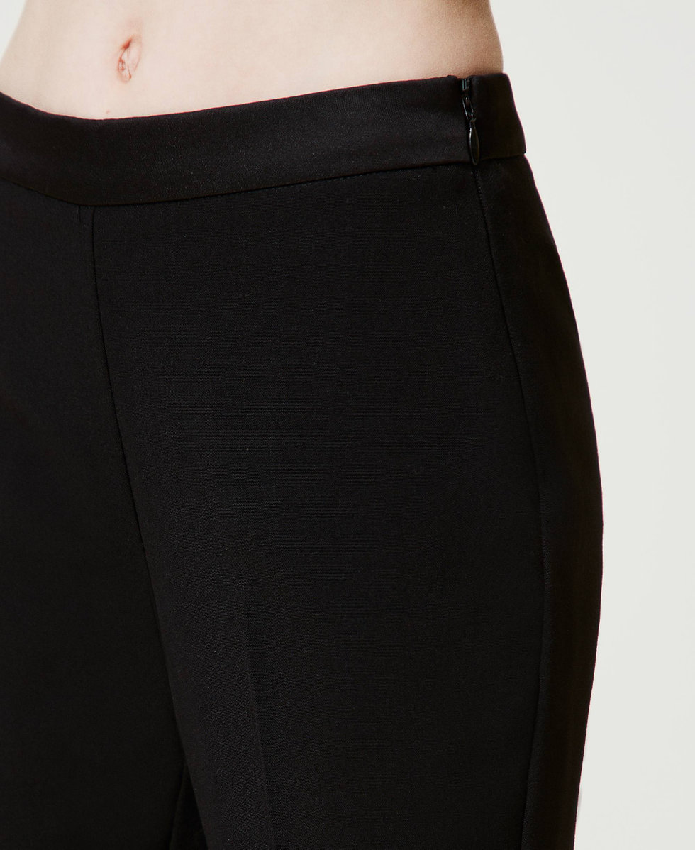Pantaloni a sigaretta in flanella Nero Bambina 242GJ2112_00006_04