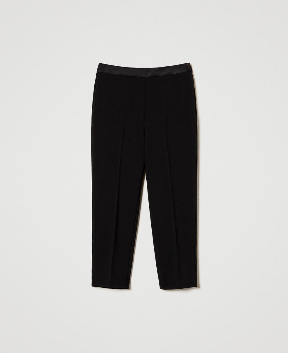 Pantaloni a sigaretta in flanella Nero Bambina 242GJ2112_00006_S0