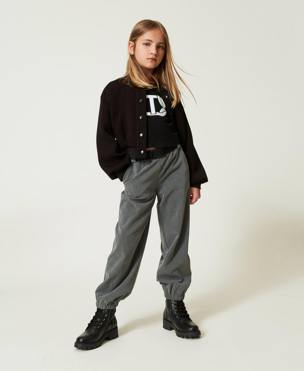 Pantalon de jogging en flanelle avec ceinture