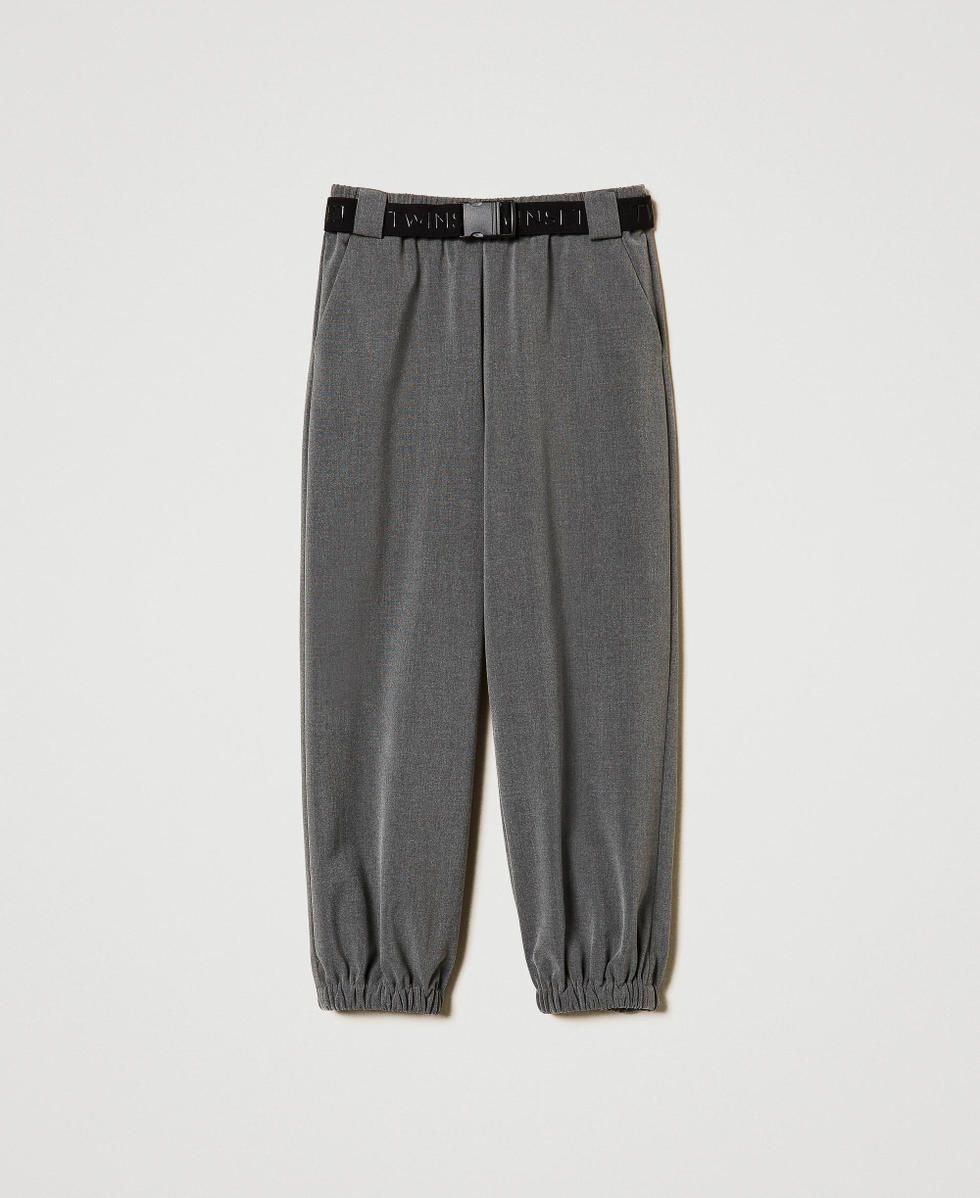 Pantalon de jogging en flanelle avec ceinture