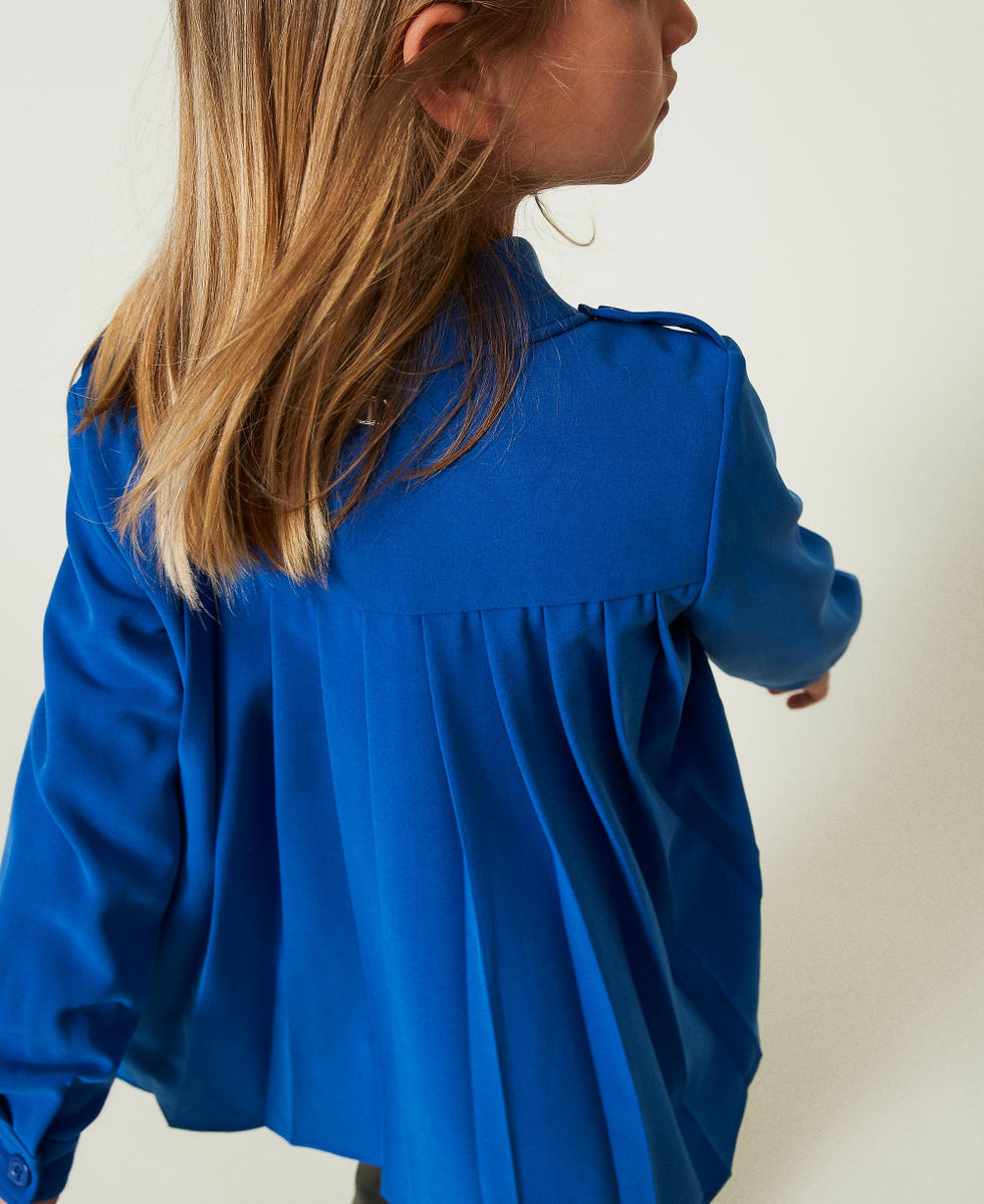 Flannel overshirt "Surf&rdquo; Blue Girl 242GJ211B_05865_04