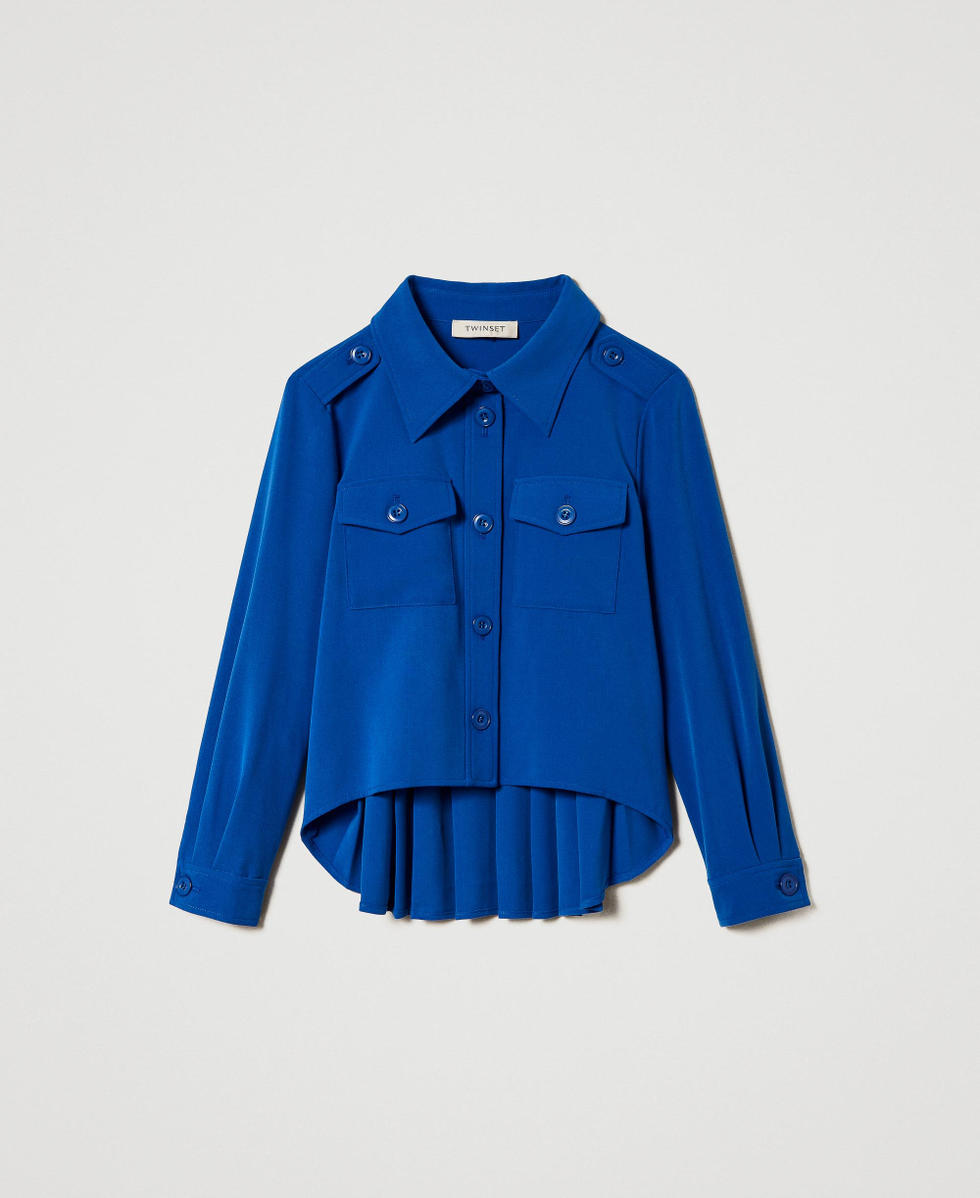 Flannel overshirt "Surf&rdquo; Blue Girl 242GJ211B_05865_S0