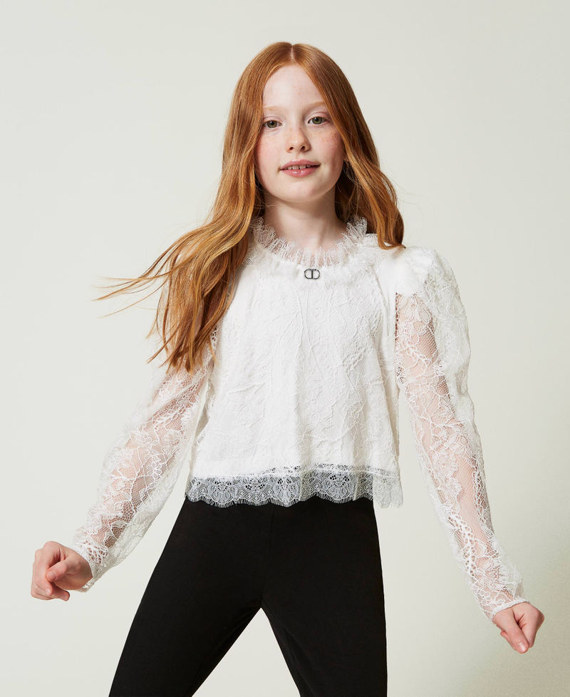 Valenciennes lace blouse Off White Girl 242GJ2120_00526_01