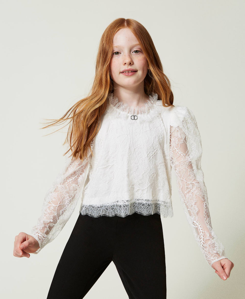 Twin Set Blusa in pizzo Valenciennes