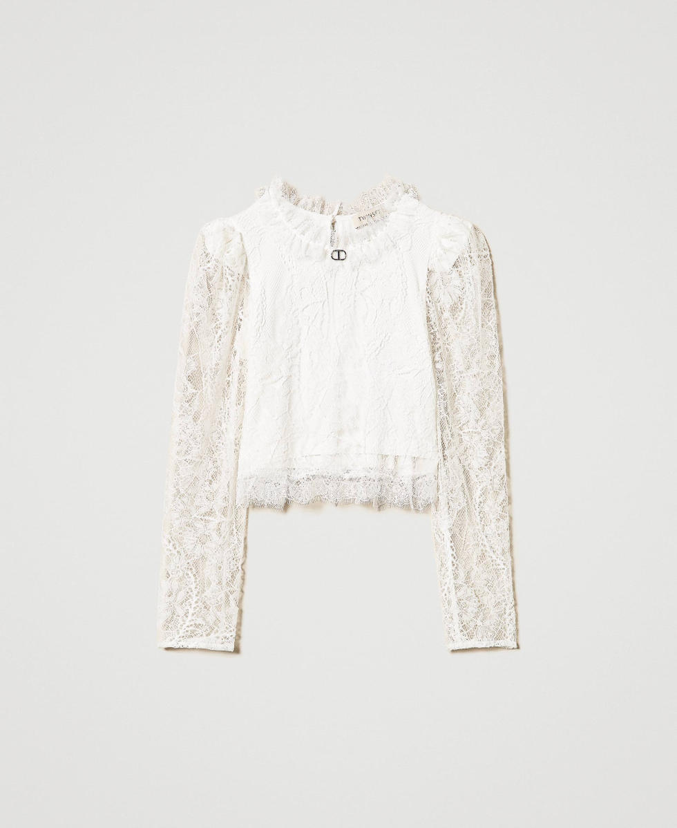 Valenciennes lace blouse Off White Girl 242GJ2120_00526_S0