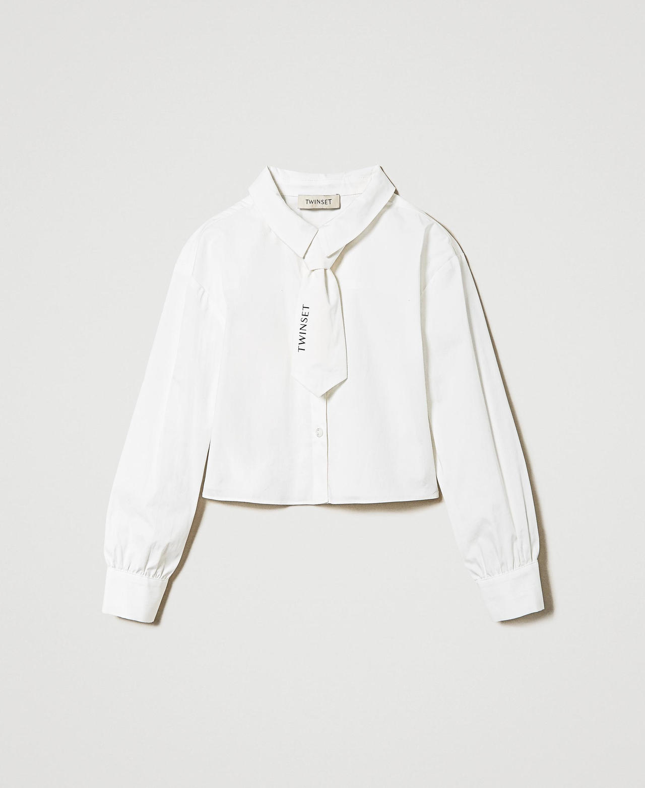 Poplin shirt with tie Off White Girl 242GJ2130_00526_0S