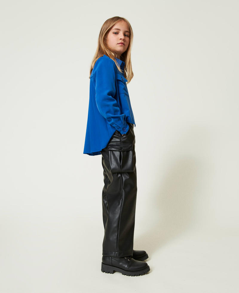 Cargo trousers with utility pockets Black Girl 242GJ2154-01