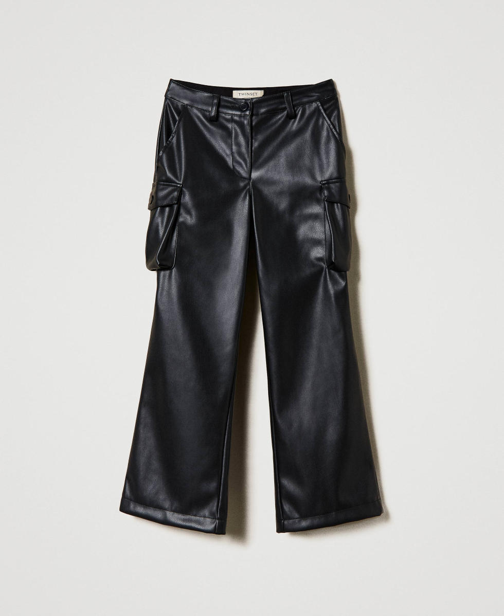 Cargo trousers with utility pockets Black Girl 242GJ2154_00006_S0