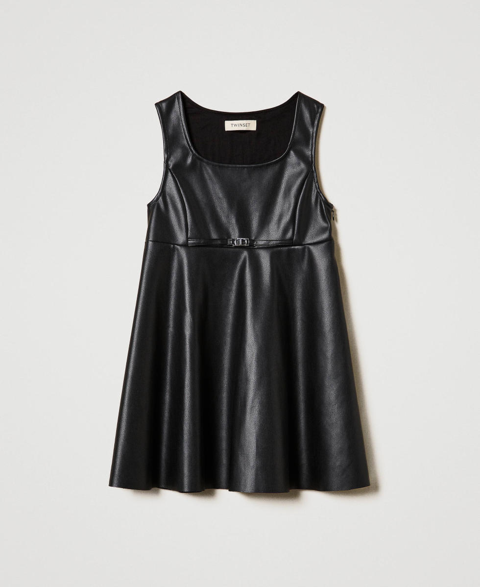 Robe courte avec boucle Oval T Noir Fille 242GJ2155_00006_S0
