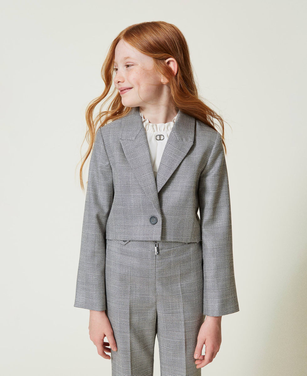 Grey plaid jacket womens shop