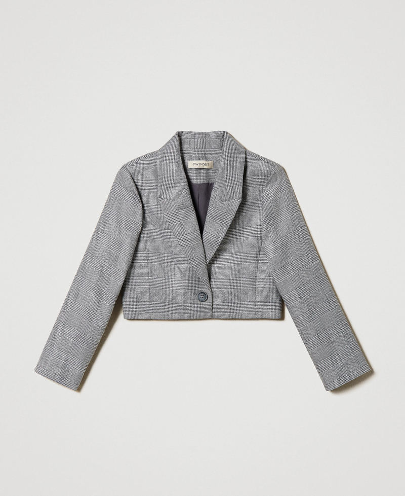 Glen plaid Spencer jacket Glen Plaid Jacquard Girl 242GJ2180_11776_S0