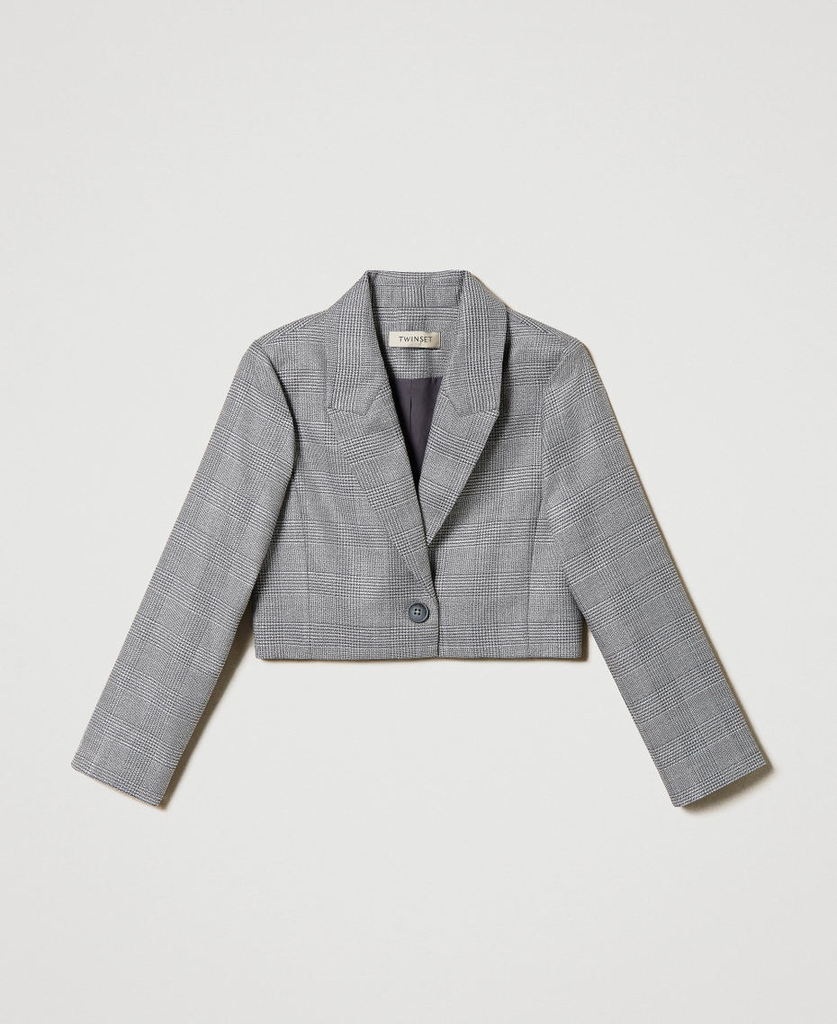 Glen plaid Spencer jacket Glen Plaid Jacquard Girl 242GJ2180_11776_S0