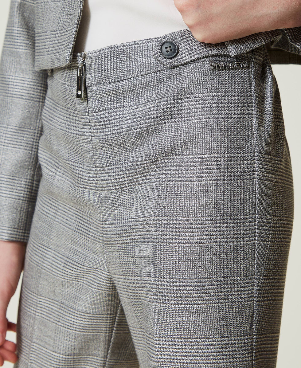 Flared Glen plaid trousers