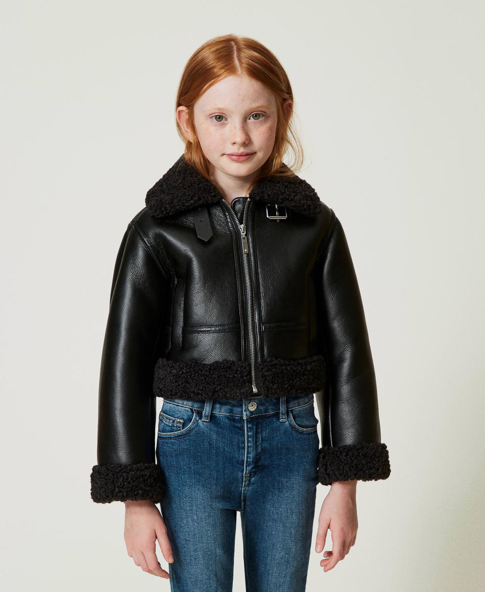 Girls black aviator jacket outlet