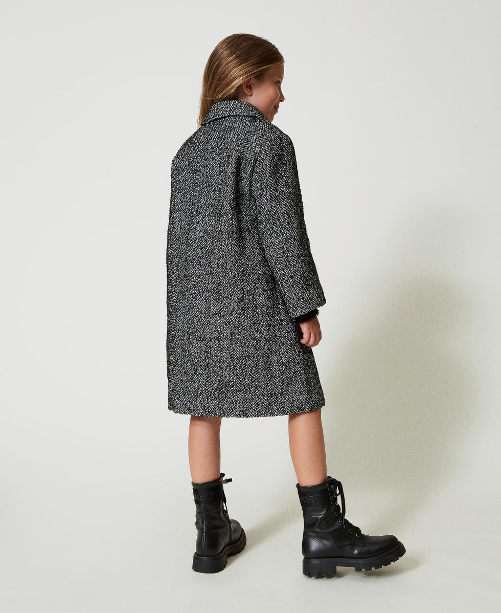 Chevron wool cloth coat