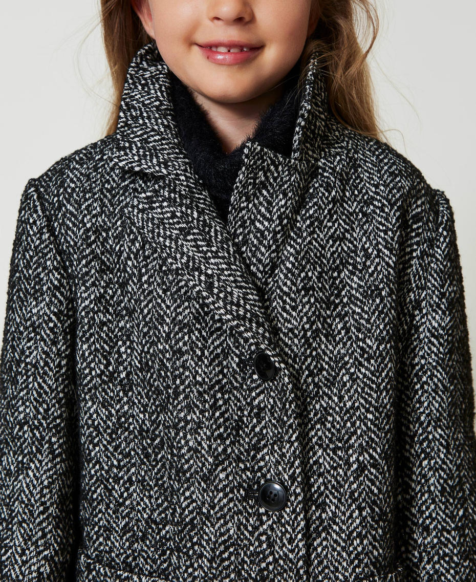 Mantel aus Tuch mit Fischgrat Fischgrat-Jacquard Mädchen 242GJ2241_11831_05