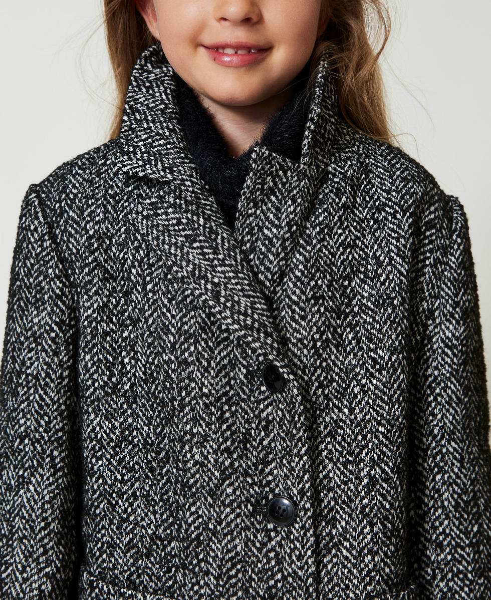 Chevron wool cloth coat