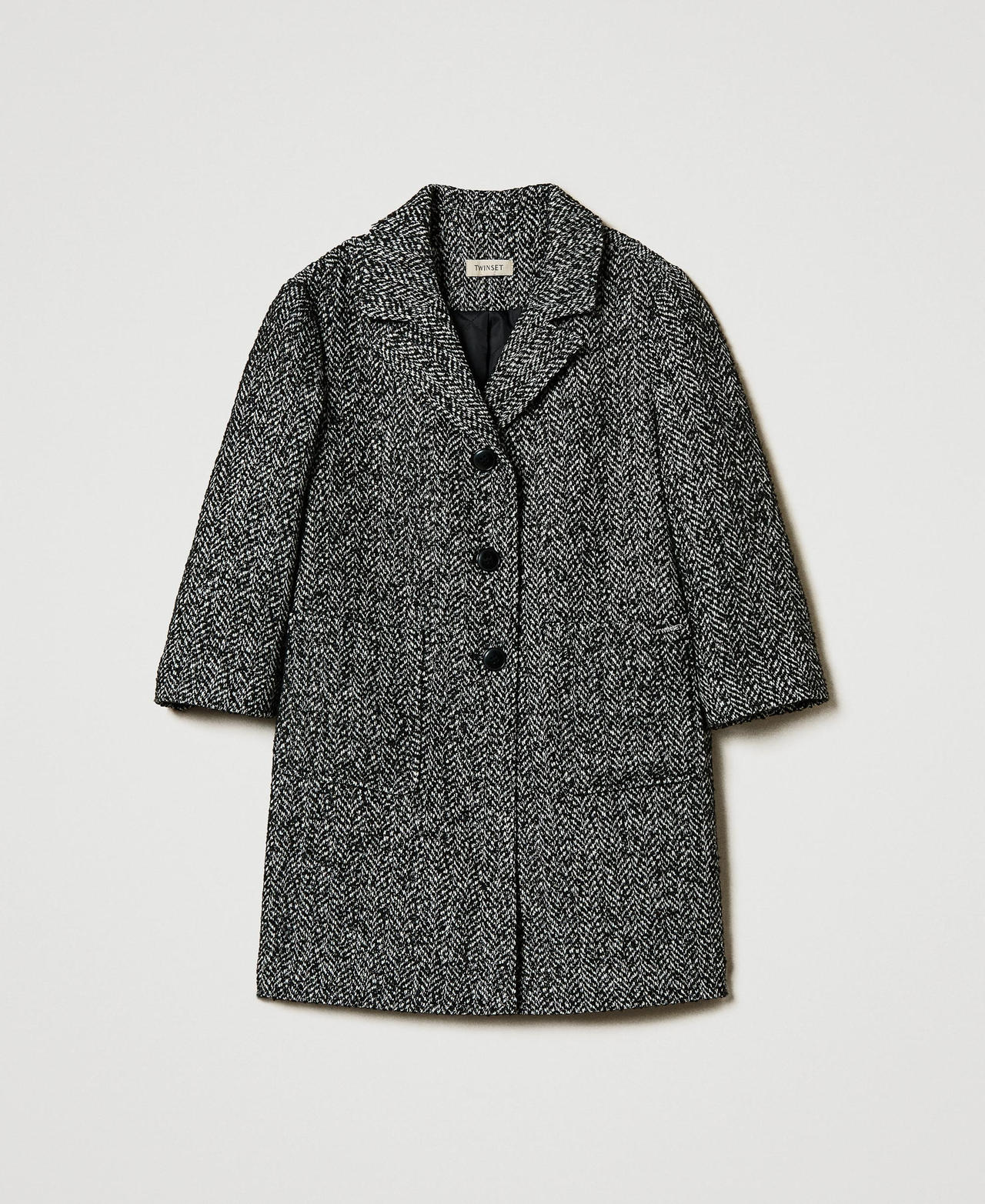 Mantel aus Tuch mit Fischgrat Fischgrat-Jacquard Mädchen 242GJ2241_11831_0S