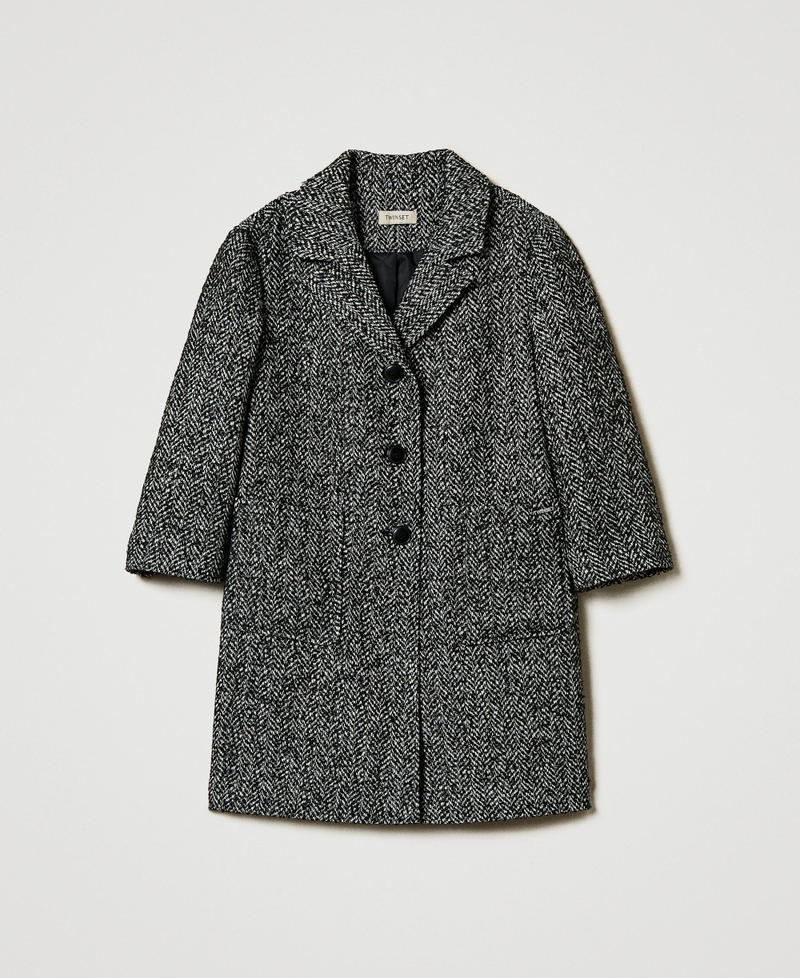 Chevron wool cloth coat Chevron Jacquard Girl 242GJ2241_11831_S0