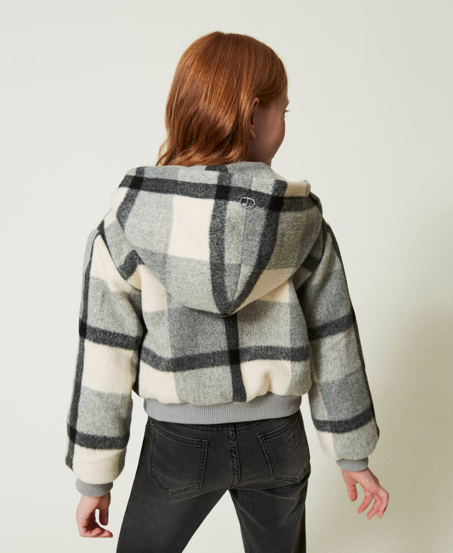 Chequered wool cloth bomber jacket Macro Check Girl 242GJ2261_11774_04