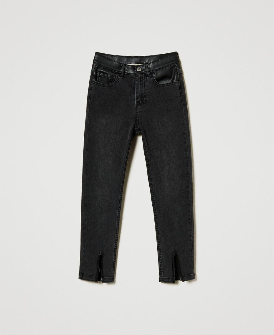 Skinny jeans with slits Old Black Denim Girl 242GJ2271_11835_S0