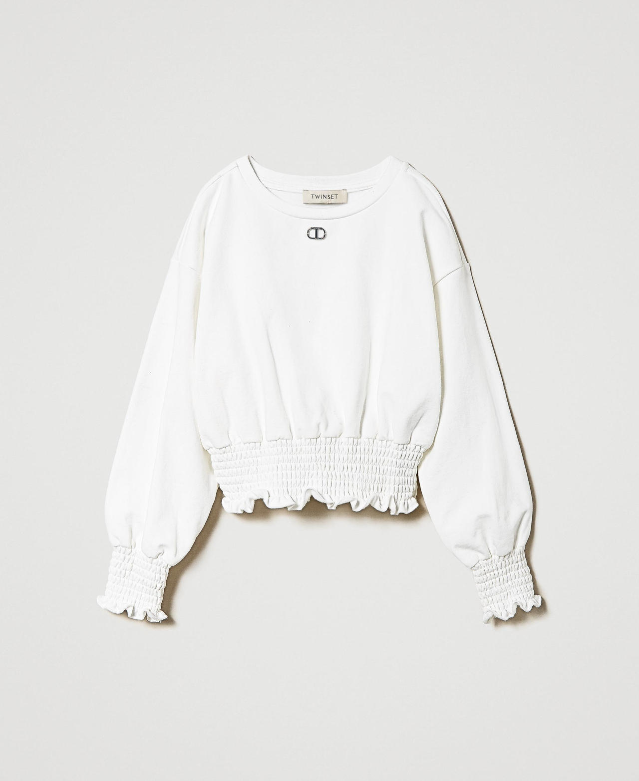 Smocked crew neck sweatshirt Off White Girl 242GJ2330_00526_0S