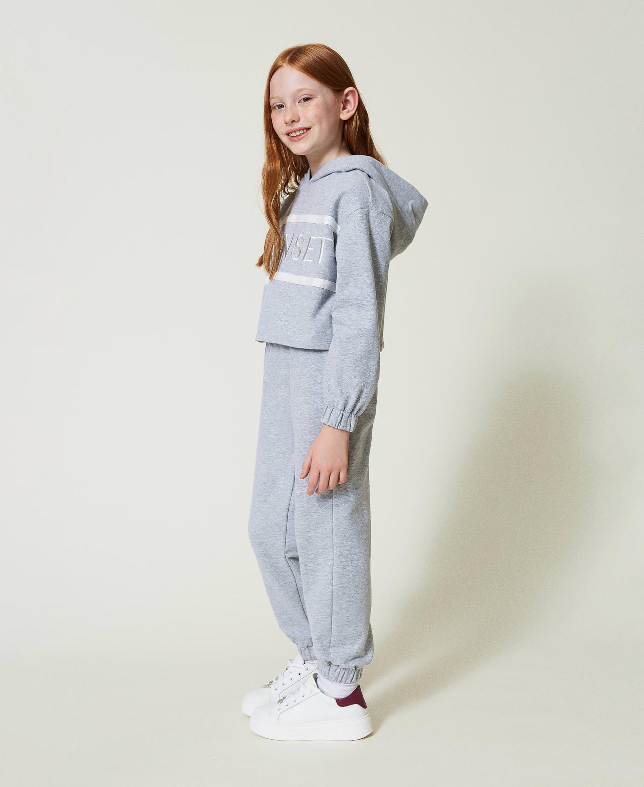 Grey girl joggers discount
