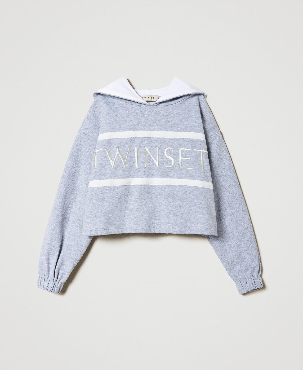 Cropped hoodie with embroidered logo