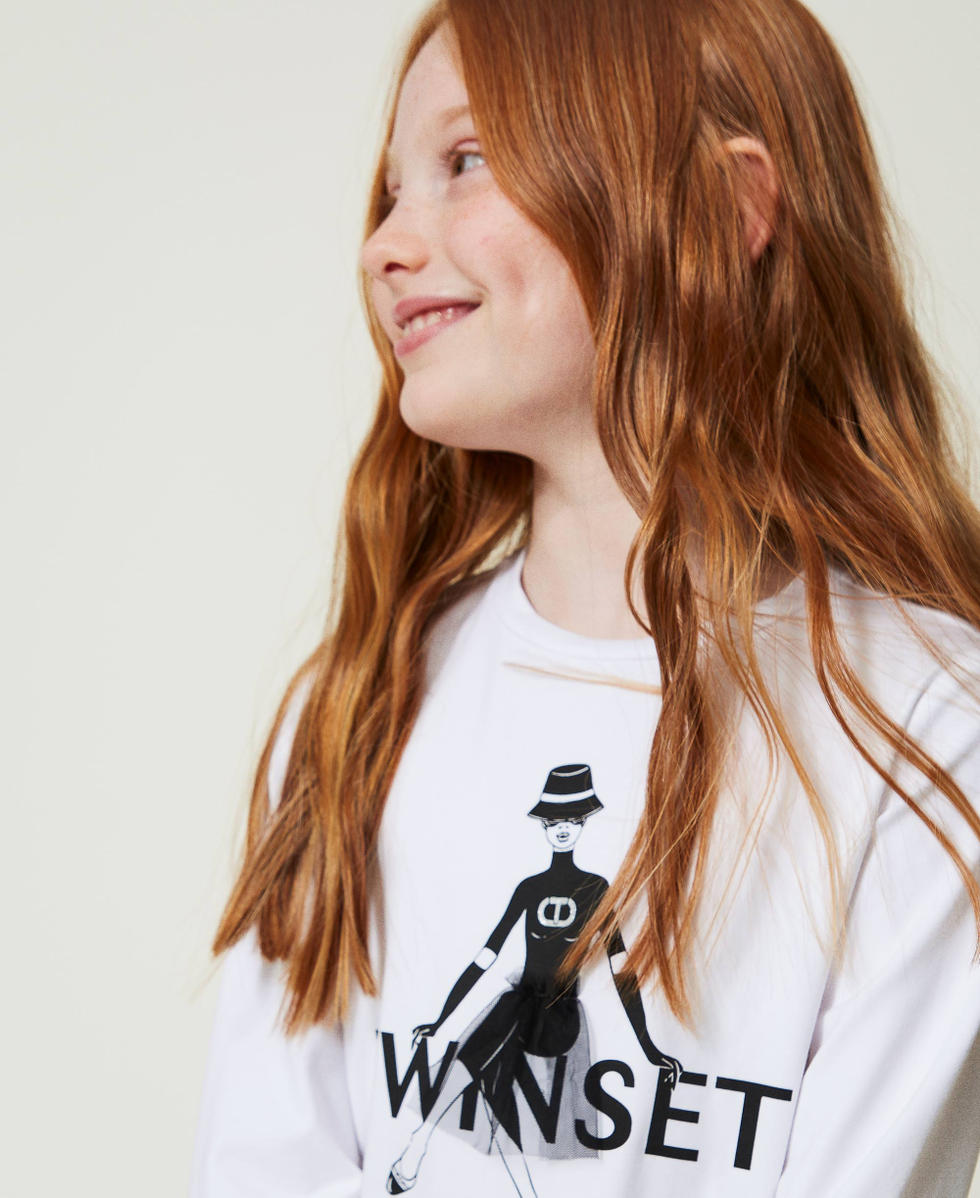 T-shirt con stampa logo e glitter Off White Bambina 242GJ2420_00526_04