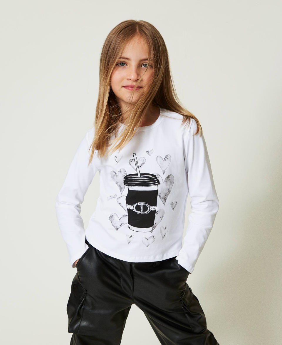Twin Set T-shirt con stampa e strass