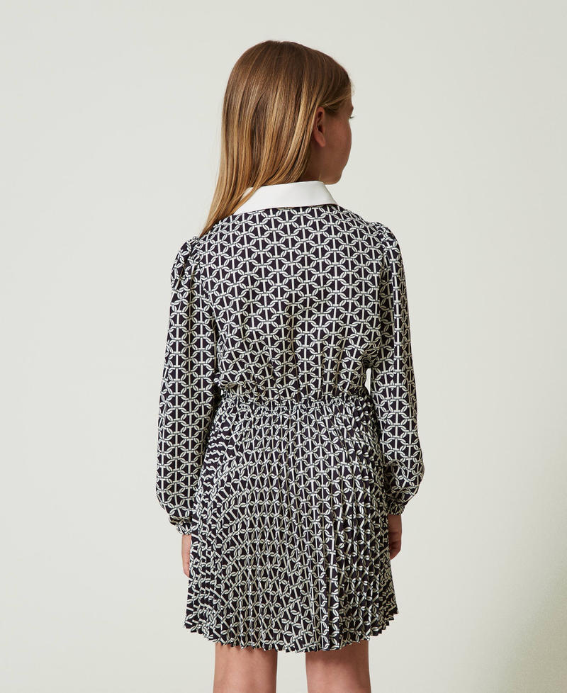 Robe courte en cr&ecirc;pe de Chine avec imprim&eacute;