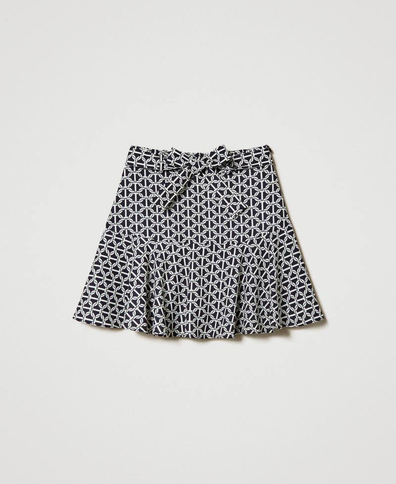 Crêpe de Chine trouser-skirt with print Oval T Chain Print Girl 242GJ2442_11830_S0