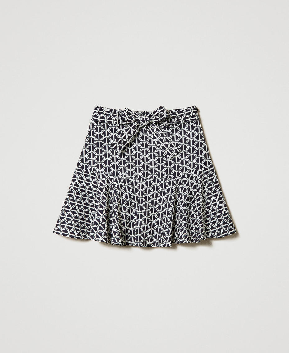 Crêpe de Chine trouser-skirt with print Oval T Chain Print Girl 242GJ2442_11830_S0