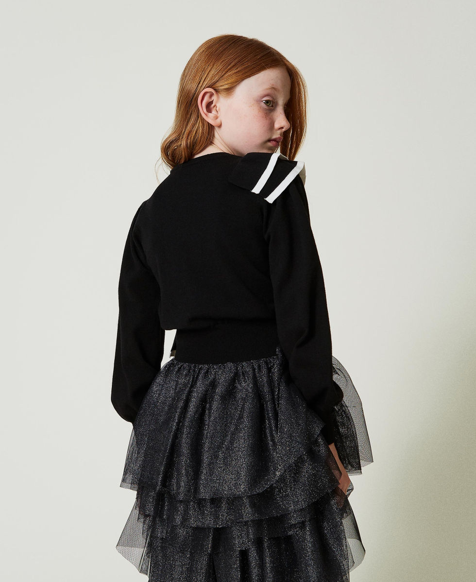 Regular fit jumper with double flounce