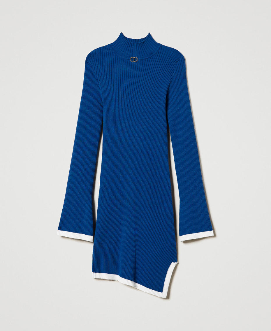 Fitted ribbed knit short dress