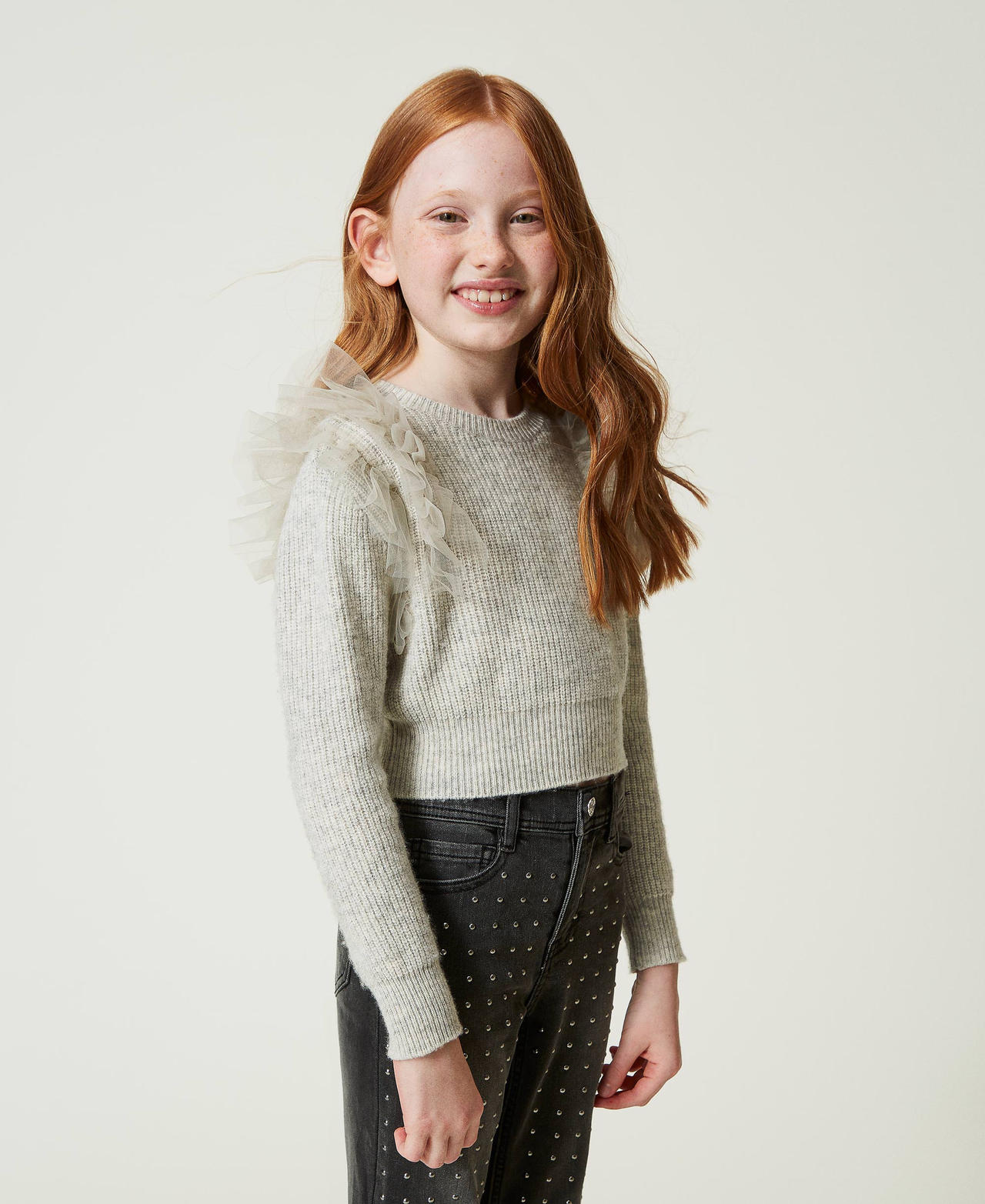 Grey girls jumper top