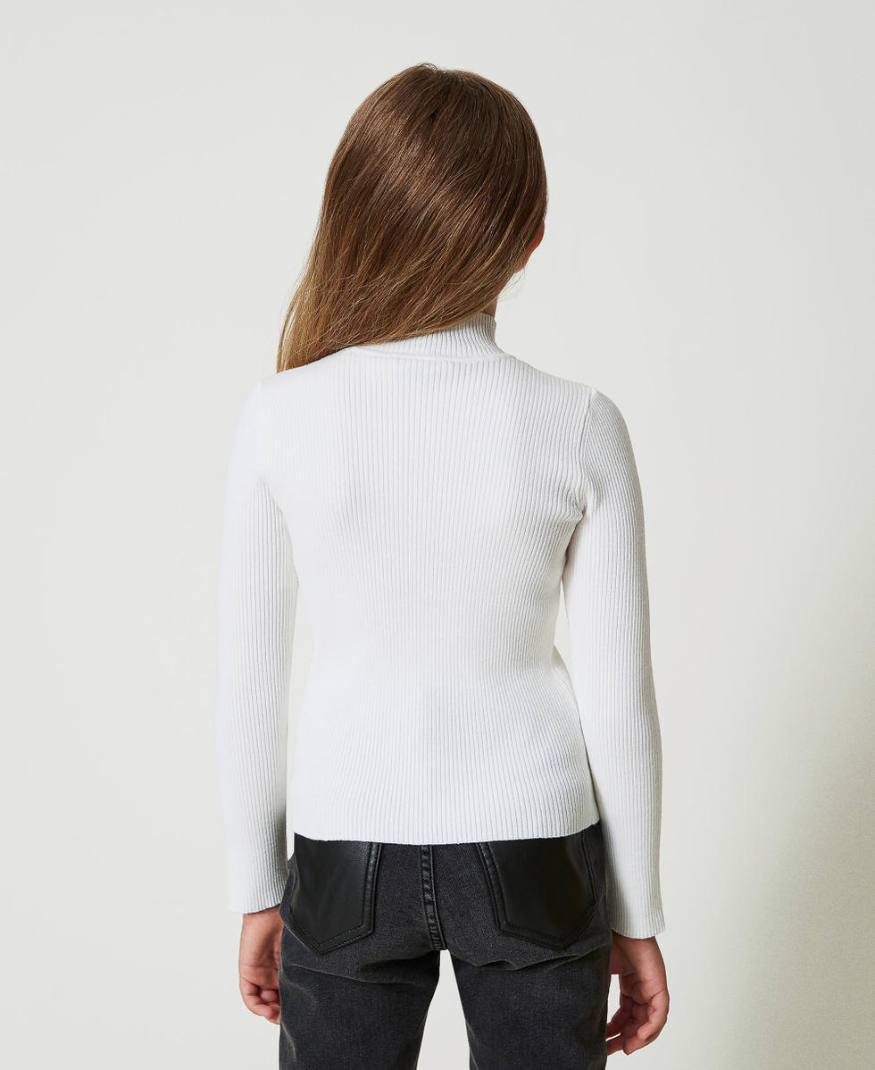 Ribbed turtleneck jumper with logo Off White Girl 242GJ3190_00526_04