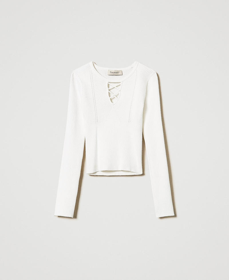 Ribbed jumper with criss-cross Off White Girl 242GJ3191_00526_S0