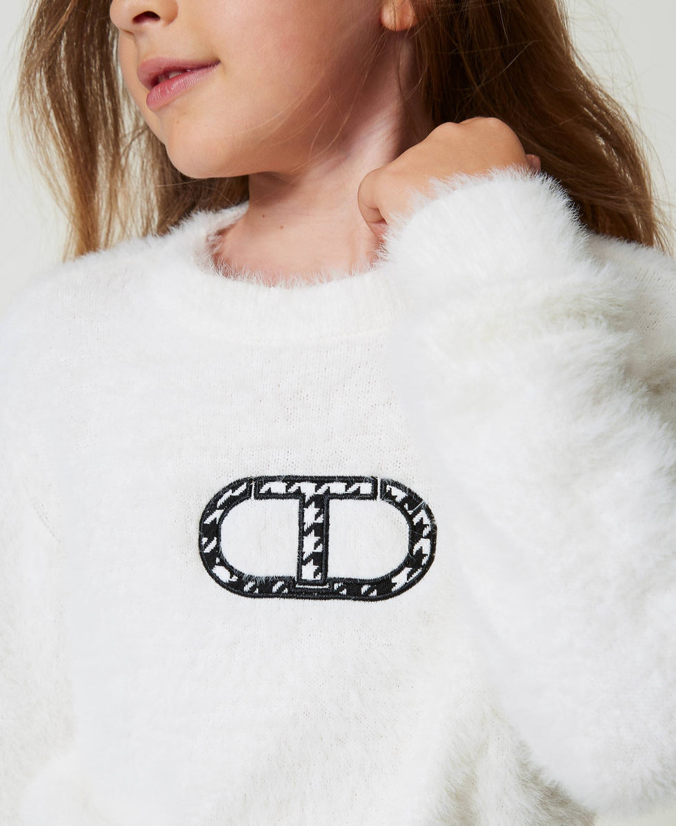 White faux fur jumper outlet