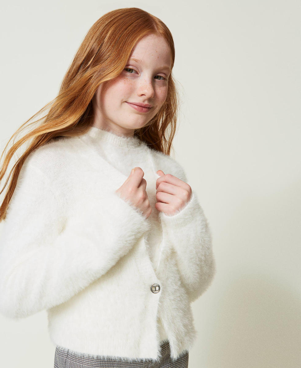 Pull et cardigan avec bouton Oval T Fille Blanc TWINSET Milano