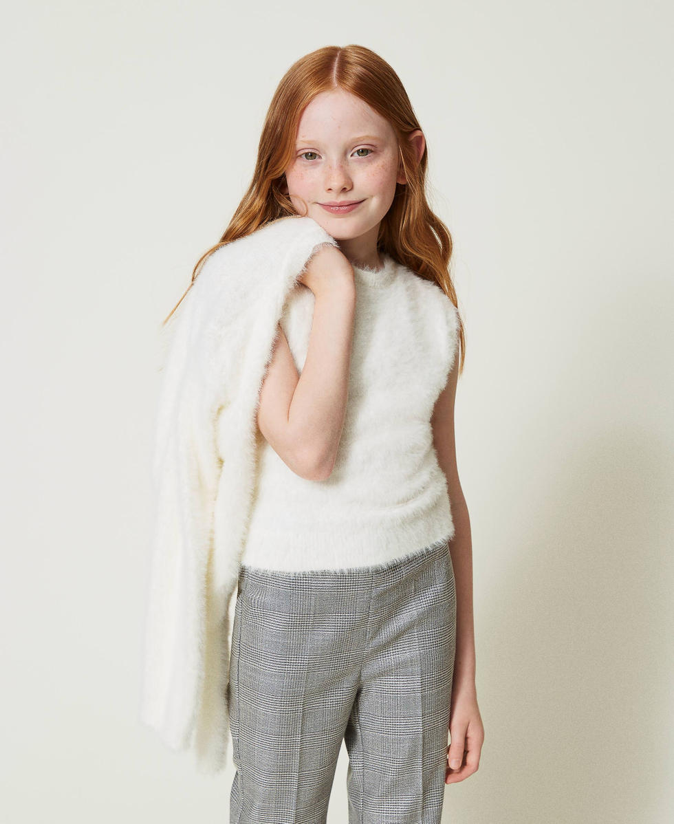 Pull et cardigan avec bouton Oval T Fille Blanc TWINSET Milano