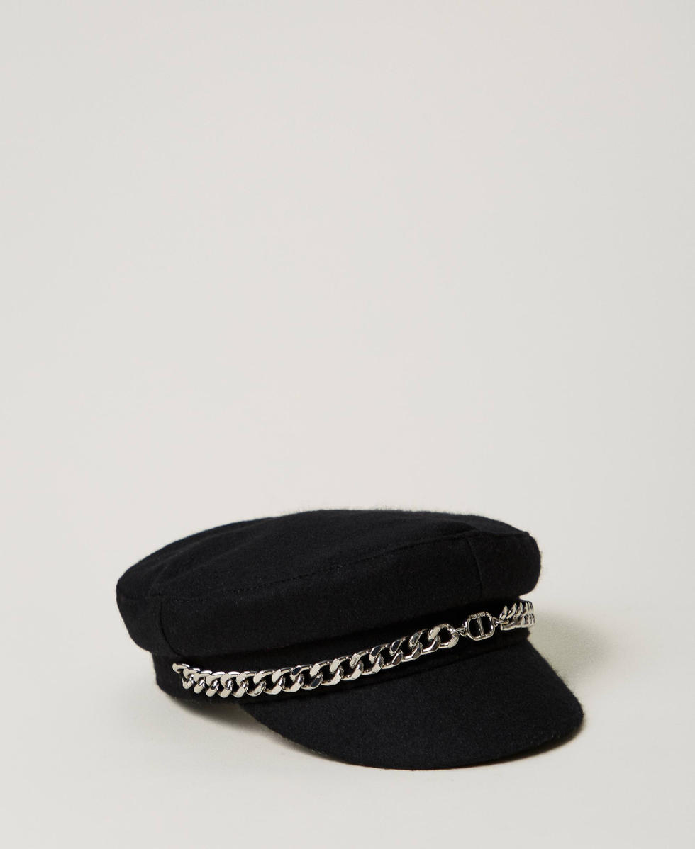 Cappello basco in panno Nero Bambina 242GJ5018_00006_01