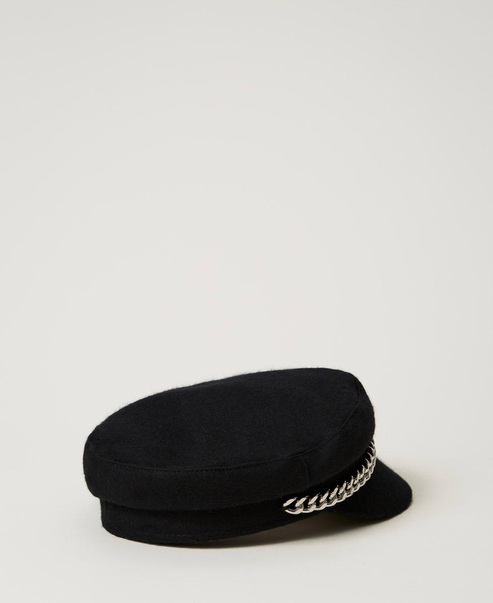 Cappello basco in panno Nero Bambina 242GJ5018_00006_03